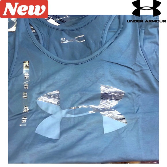 🚨EXPIRES🔜🆕 Under Armour HeatGear® Graphic Big Sparkle Logo Tank - Picture 7 of 9